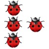 Kichvoe 4pcs Ladybug Wall Sculpture Spring Decor Metal Ladybug Garden