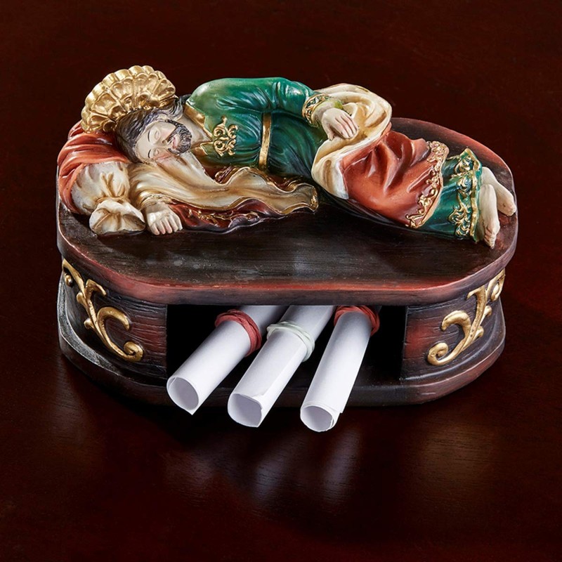 Sleeping Saint Joseph with Shelf Base Statue, 6 Inch