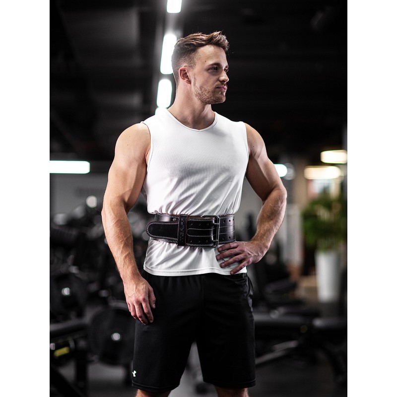 Fitgriff® Leather Weightlifting Belt - Powerlifting Belt for Bodybuilding, Strength