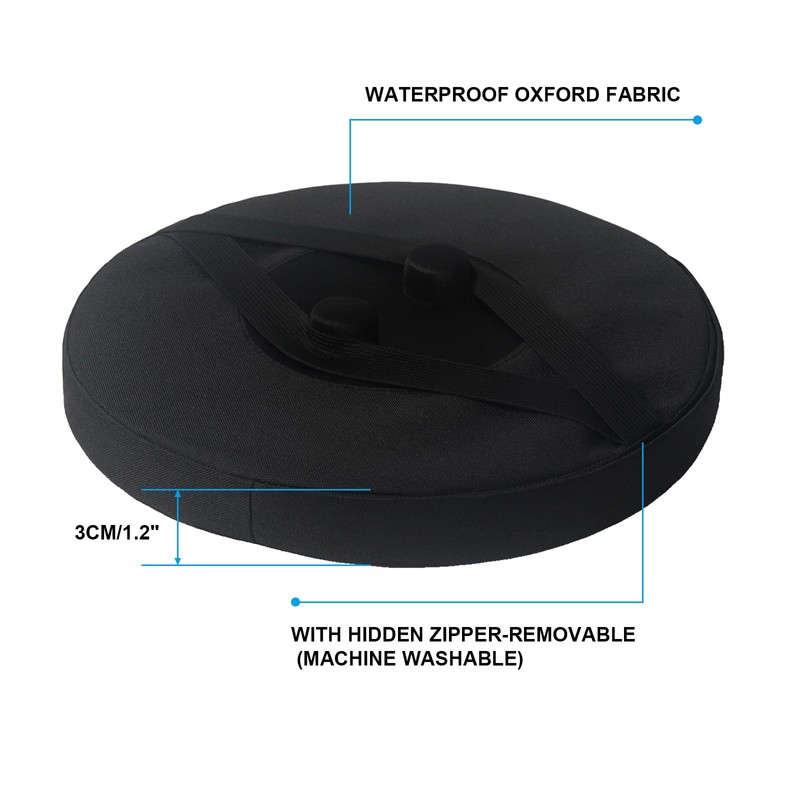 WAO ZONE Telescopic Stool Cushion, Round Thickened Folding Seat Cushion