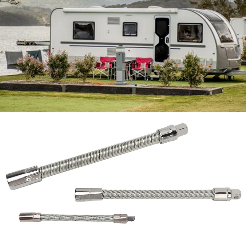 3PCS Flexible Extension Rods Wrench Socket Universal Connecting Rod for