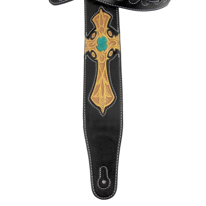 Walker & Williams CVG-22 Padded Leather Guitar Strap with Hand