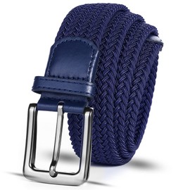 AXKAL Golf Belt Men Elastic Braided Belt Unisex Men Women Value Pack, Men’s Elastic Stretch Woven (45''(115cm) Fits Waist 38''-42'', Blue)