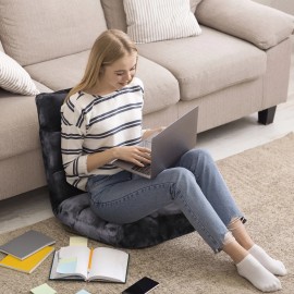 SEGAWE Adjustable Floor Chair Comfy Cushion Gaming Sofa Chiar Seat w/Back Support Black