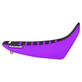 Enjoy Mfg 1995 - 2007 KAWASAKI KDX 200/220 seat cover   PURPLE/BLACK/PURPLE ribs #85 LOGO