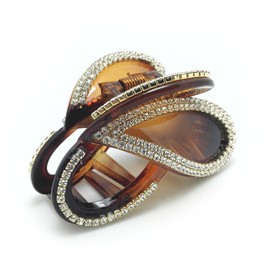 Meilliwish Diamond Butterfly Hair Clip Claw (D14)(Brown)