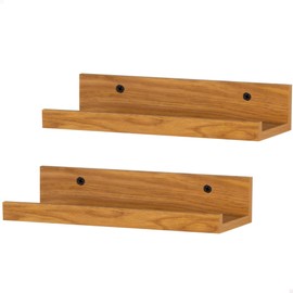 AKTIVE Max Home Set di 2 mensole da parete, 25 cm, peso massimo supportato 4 kg, effetto rovere, sospese, per quadri, decorazione, soggiorno, sala da pranzo, cucina, bagno (18486)
