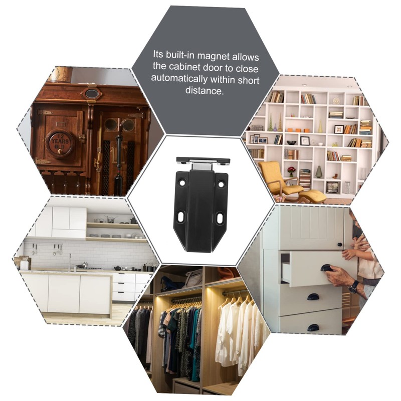 SHINEOFI 4pcs Magnetic Push Latch Touch Open Cabinet Accessory for