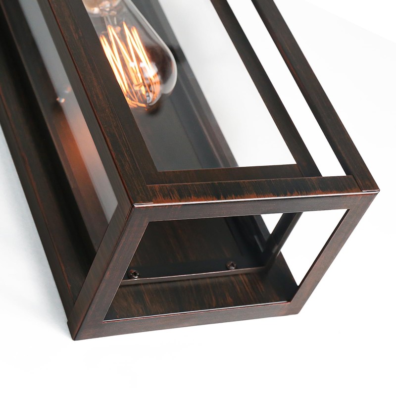 Slypadan 15" Large Outdoor Light Fixture Wall Mount, Distressed Brown