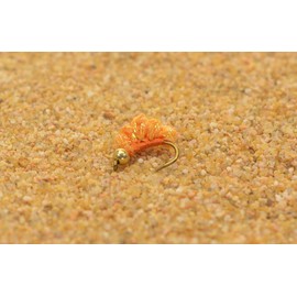12 Flies Tungsten Beaded Crystal Meth Fly Fishing | 2 Colors | Mustad Hooks (Orange #14)