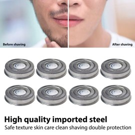 Shaver Replacement Blades Replacement Fit for Sku-ll Shaver Pitbull Gold PRO & Pitbull Silver PRO & Pitbull Platinum PRO (8 Blades)