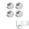 [4 Pieces] Adjustable Rimless Rectangle Glass Shelf Holder Heavy Duty
