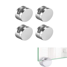 [4 Pieces] Adjustable Rimless Rectangle Glass Shelf Holder Heavy Duty Fixture Shelf Clamps