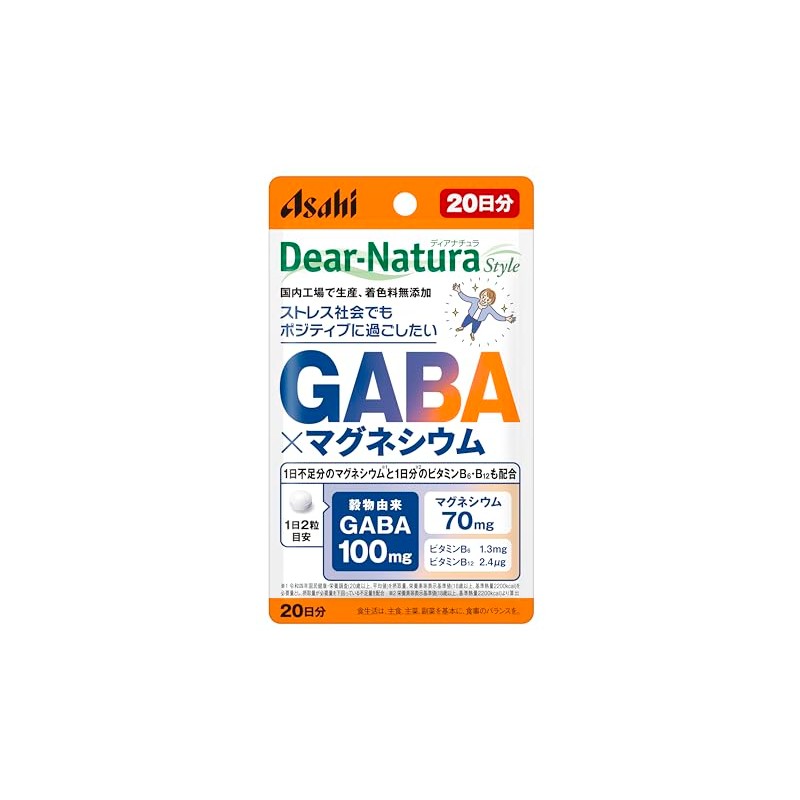 ディアナチュラスタイル GABA×マグネシウム 40粒 (20日分) アサヒ サプリ Dear-Natura 国内工場で生産 1日2粒目安 パウチ