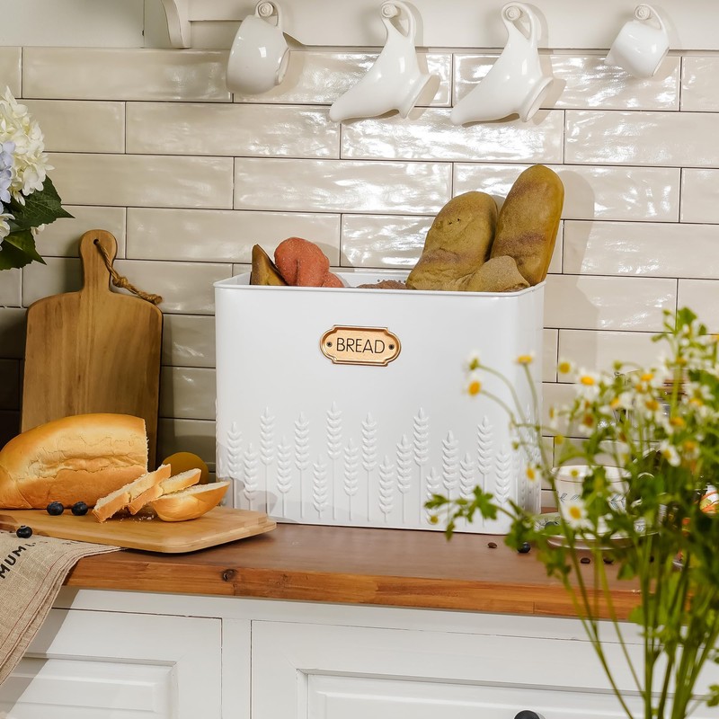 HOME PALETTE Extra Large Bread Box for Kitchen Countertop Corner