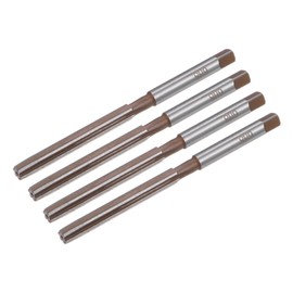 sourcing map 4pcs Hand Reamers, 6mm H8 Metric Reamer Drill Bit for Metal Wood Hole Reaming, Straight Flutes 9SiCr Alloy Steel Tool