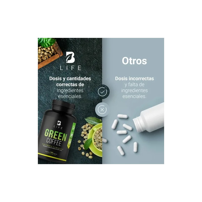 Café Verde 100% Puro 180 Cápsulas. B Life Green Coffee