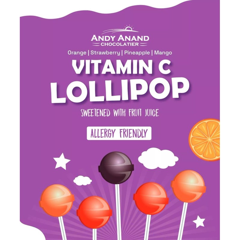 Andy Anand Low Calorie Lollipops, Vitamin C Enriched 31 pcs,