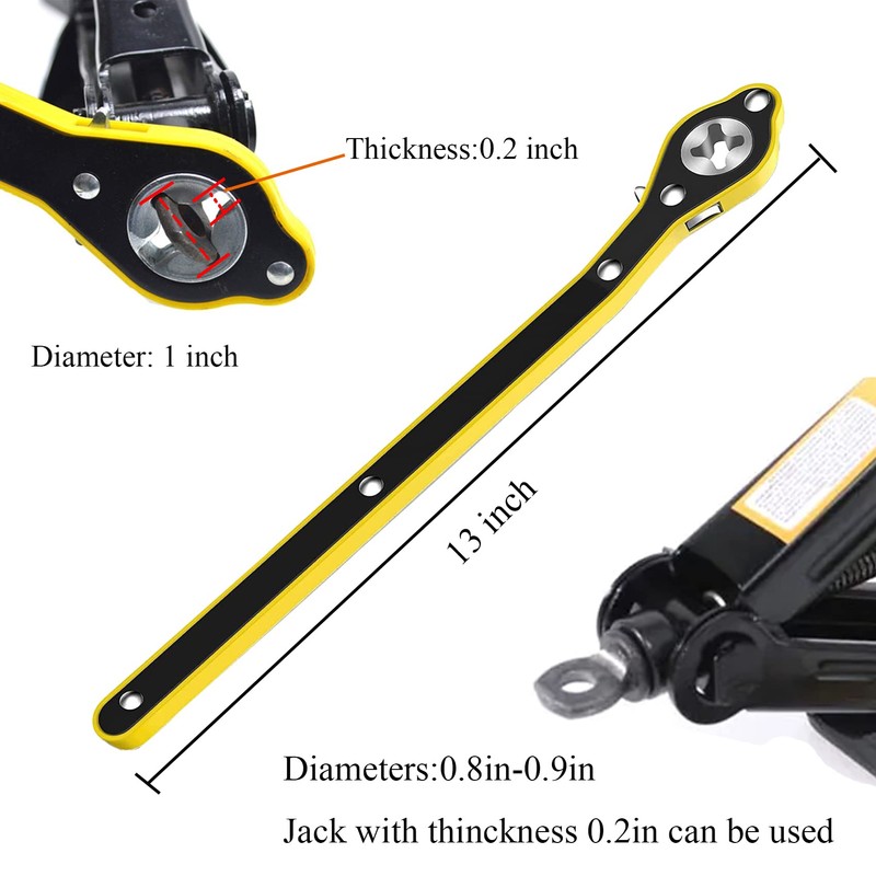 Gonfren 13 Inch Auto Labor-Saving Jack Ratchet Wrench for Scissors