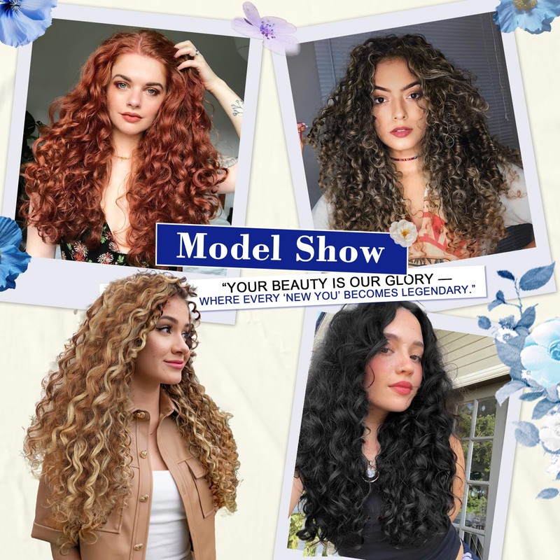 Curly Clip in Hair Extensions 18 Inch, QGZ Yaki 4PCS