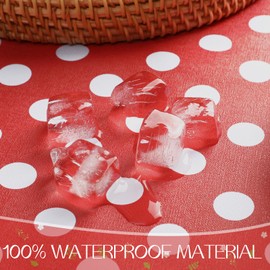 Romanstile Outdoor Weatherproof Tablecloth 140 x 240 cm Red and White Checked Pattern Wax Tablecloth Washable Tablecloths PVC 100% Waterproof Tablecloth Country House Style Decoration for Outdoor