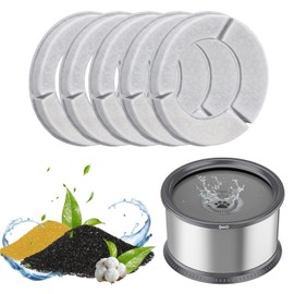 5PCS Replacement Filters for 4.5L/1.2Gal and 6.5L/1.6 Gal Dog Water Bowl