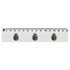 'Single Pine Cone ' 15cm (6 Inch) White Plastic Ruler