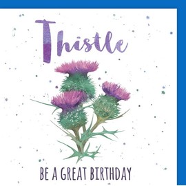Thistle Pun Scottish Birthday card