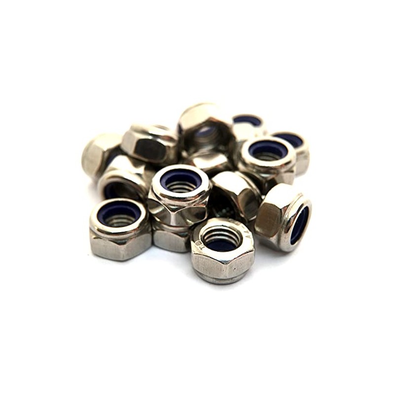 M8 Nylon Locking Nut DIN985 Type T, A4 (316) Stainless