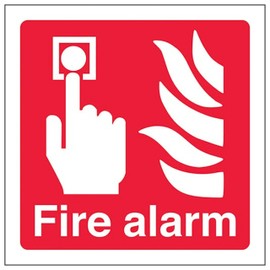 V Safety Eco-Friendly Fire Alarm - Square 150 x 150 mm - 1mm 100% Recycled Rigid Plastic Safety Sign
