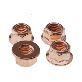 OTOTEC Auto-Auspuffkrümmer Muttern Kopf Bolzen Mutter M8 Hex Kupfer selbstsichernde Werkzeuge (12 Stück)