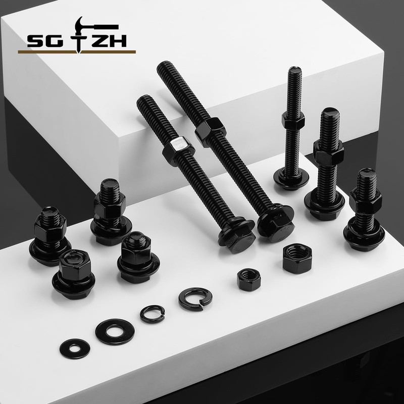 1/4-20 x 4 Hex Head Screw Bolt, Nuts, Flat &