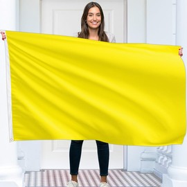 Solid Yellow Flag – Plain Yellow Flag - Double-sided Print – 90G polyester - Double Seam - 2 brass eyelets, large 5ft x 3ft
