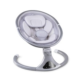 Baby Swings for Infants to Toddler-Electric Bluetooth Infant Swing with Remote Control, Rocker with 5 Speeds, 5-Point Harness,3 Seat Positions (Sliver)