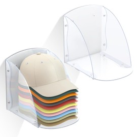 Estantes de acrílico para sombreros de béisbol, organizador de sombreros transparentes, resistente montado en la pared o en el computadora, organizador de sombreros de almacenamiento para 10-15 gorras