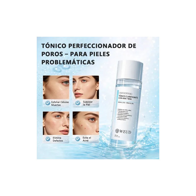 Tónico Aha Bha Niacinamida Exfoliante Minimiza Poros 200ml