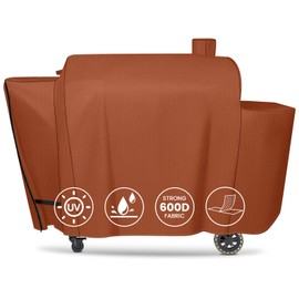 Grill Cover for Pit Boss Pro Series Triple-Function Combo Grill PB1100PSC1 PB1100PSC2 Sportsman PB1230 Wood Pellet/Gas Combo 1230 PB1230SP PB1230G, PB 67364-600D Fade Resistant Grill Cover, Brown