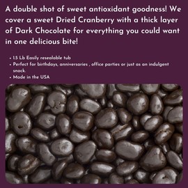 WinCrest Dark Chocolate Covered Cranberries (1.5 Lb Tub)