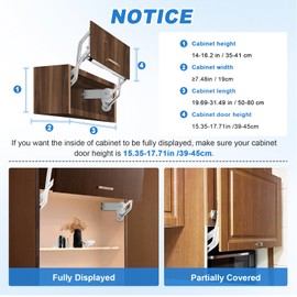 YJINGRUI Hydraulic Buffer Cabinet Door Hinge, Lift and Up Hinges, Vertical Lift Cabinet Door Hinge, 19.69-31.49in, Sturdy Silent and Adjustable