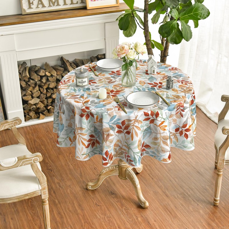 Artoid Mode Leaves Autumn Table Cloth, Round 120 cm Fall