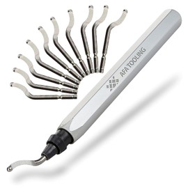 AFA Tooling - Deburring Tool Micro-Polished & Anodized Handle with 11 High-Speed Steel M2 Blades, Deburring Tool 3D Printing, Reamer Tool for Metal, PVC, Copper Pipe, Plastic, Resin & 3D Printed Edges