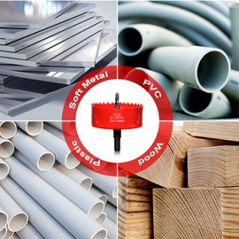 80mm Hole Saws Cutter, HSS Bi-Metal Drill Bit for Wood, Plastic, UPVC, Fiberglass and Plasterboard