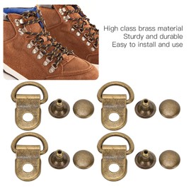 Yctze 100 pcs Shoelace Rivets Shoe Lace Hook Shoelace Hooks Belt Buckle Rivets Shoe Boot Lace Hooks Shoe Lace Hole Eyelets D Ring Brass Rivet for Walking Boots Shoes Leather Bag DIY 9x14mm