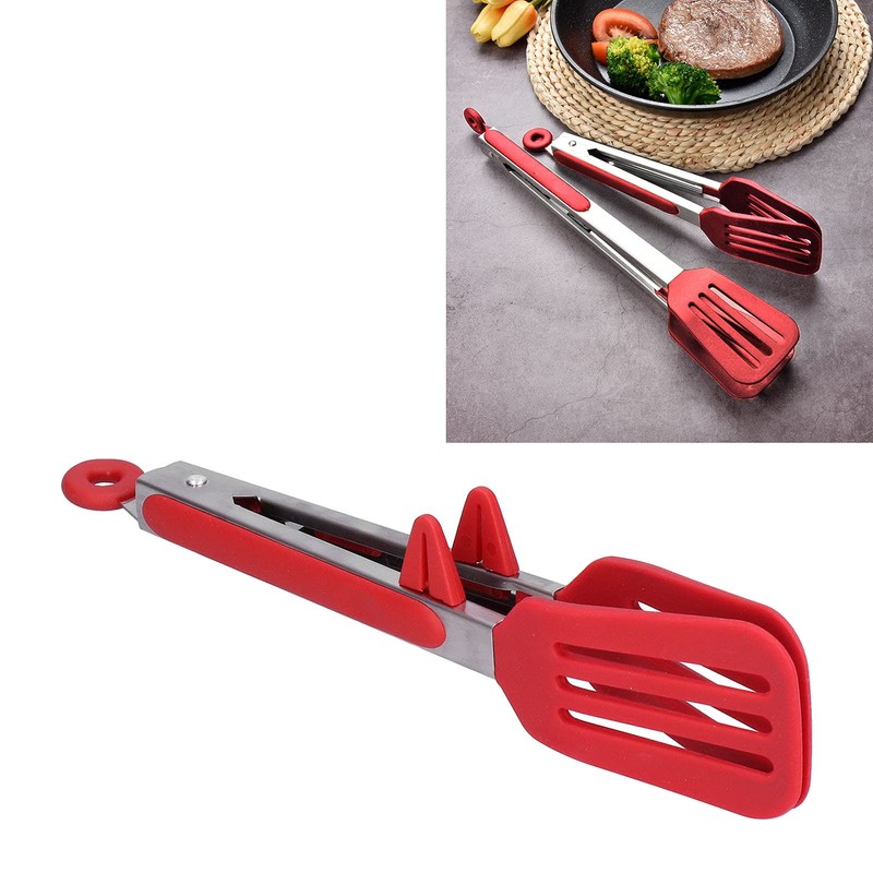 Pinzas para Bistec, Espátula de Silicona de Acero Inoxidable para