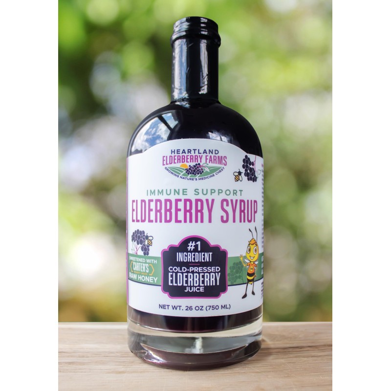 Heartland Organic Elderberry Syrup - Cold Pressed Elderberry Juice, Zero