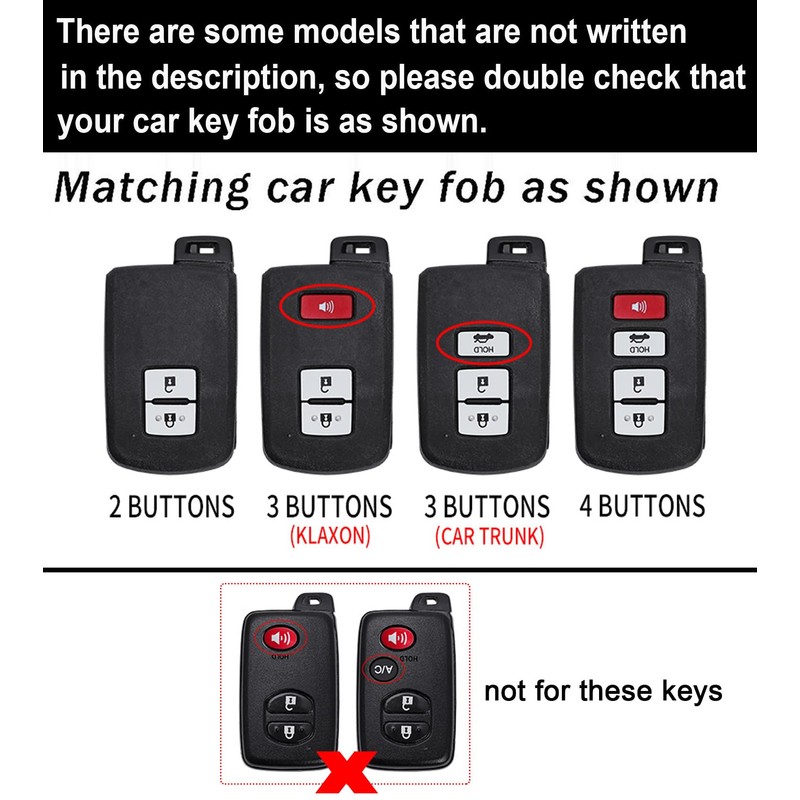 ontto Carbon Pattern Auto Key Case Fit for Toyota Avalon