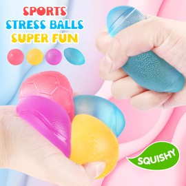 Fidget Toys Stress Balls for Kids & Adults - 4Pack Malt Sugar Squishy Fidget Toys, Slow Rise Gel Ball, Stretchy Squeeze Stress Relief Balls for Anxiety/Therapy/Classroom, Slow-Rise Sensory Toys