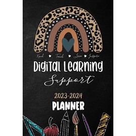 Digital Learning Coach 2023-2024 Planner: Monthly and Weekly Class Organizer | Lesson Plan Grade and Record Books for Digital Learning Coach | July ... school Teacher | Leopard Boho Rainbow Cover