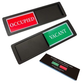Privacy Sign, Vacant Occupied Magnet Sign for Home Office Restroom Conference Hotels Hospital, Restroom, Bathroom Signs, Slider Door Signs Indicator Tells Whether Room Do Not Disturb or Welcome -Black