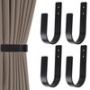 Groleca 4 Pack Modern Curtain Holdbacks Solid Aluminum U Shaped